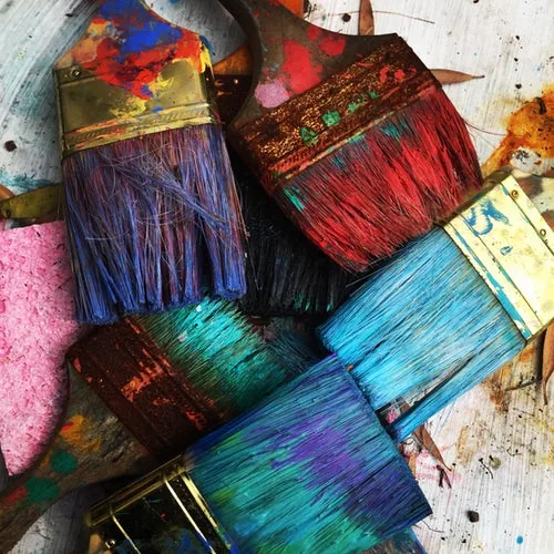 Colourful paint brushes